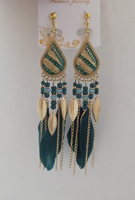 ボヘミアン・フェザーフリンジイヤリング・ピアス☆ 羽根タッセルピアス 羽根タッセルイヤリング 羽根ピアス エスニックピアス < 女性アクセサリー/時計 ボヘミアン・フェザーフリンジイヤリング・ピアス☆ 羽根タッセルピアス 羽根タッセルイヤリング 羽根ピアス エスニックピアス < 女性アクセサリー/時計の