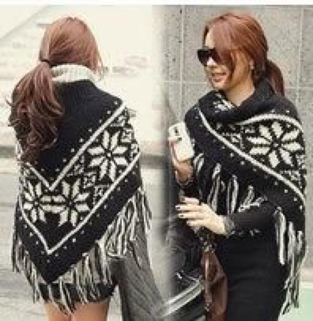 ★NEW★ノルディック柄 ポンチョ風ゆったりニットストール < 女性ファッション  ★NEW★ノルディック柄 ポンチョ風ゆったりニットストール  < 女性ファッションの
