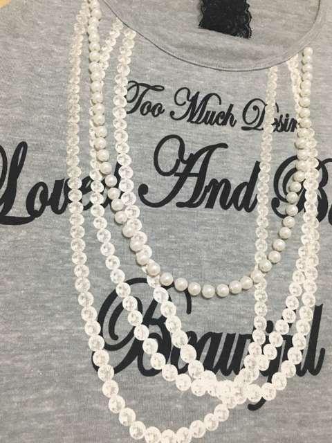 riendaリエンダグレー白パールノースリーブタンクトップ丈長め < ブランド riendaリエンダグレー白パールノースリーブタンクトップ丈長め < ブランドの