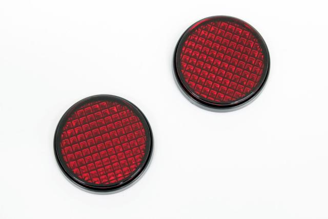 汎用ブラック枠付き リフレクター 丸型 レッド 赤 黒 < 自動車/バイク 汎用ブラック枠付き リフレクター 丸型 レッド 赤 黒 < 自動車/バイク