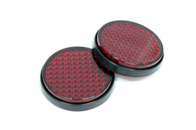 汎用ブラック枠付き リフレクター 丸型 レッド 赤 黒 < 自動車/バイク 汎用ブラック枠付き リフレクター 丸型 レッド 赤 黒 < 自動車/バイク