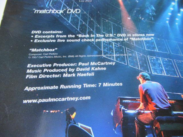 ポール・マッカートニー DVD、「 Back In The U.S. Live 2002 Matchbox 」   輸入盤 < タレントグッズ  ポール・マッカートニー DVD、「 Back In The U.S. Live 2002 Matchbox 」   輸入盤 < タレントグッズの