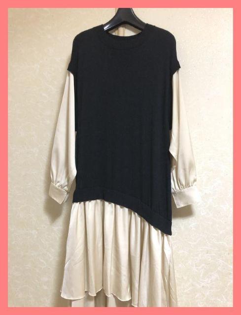 ☆リエディ☆超美品☆ニットベストコンビアシメフリルマキシワンピースM☆ < 女性ファッション  ☆リエディ☆超美品☆ニットベストコンビアシメフリルマキシワンピースM☆ < 女性ファッションの