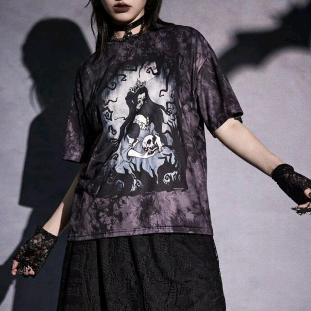 ROMWE★新品★むら染めダークプリンセス半袖T/L < 女性ファッション  ROMWE★新品★むら染めダークプリンセス半袖T/L  < 女性ファッションの