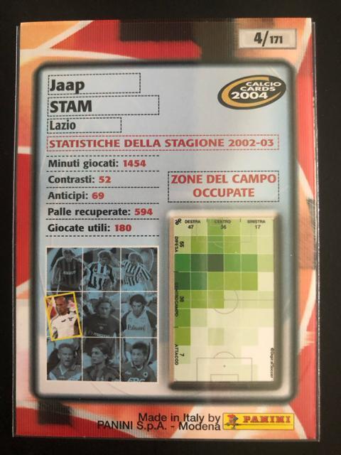 2004calcio PANINI/NO-4・LAZIO・ヤ−プスタム < トレーディングカード  2004calcio PANINI/NO-4・LAZIO・ヤ−プスタム < トレーディングカードの