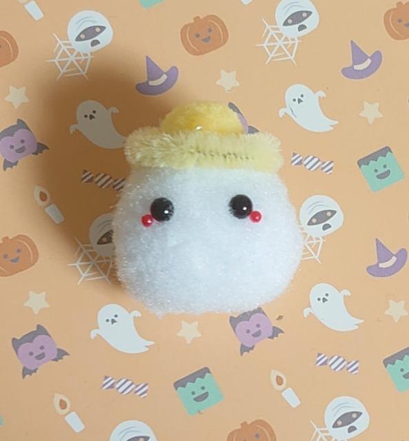 ハンドメイド♪ポンポンフェイスブローチ★ハロウィンver★おばけD < ペット/手芸/園芸  ハンドメイド♪ポンポンフェイスブローチ★ハロウィンver★おばけD  < ペット/手芸/園芸の
