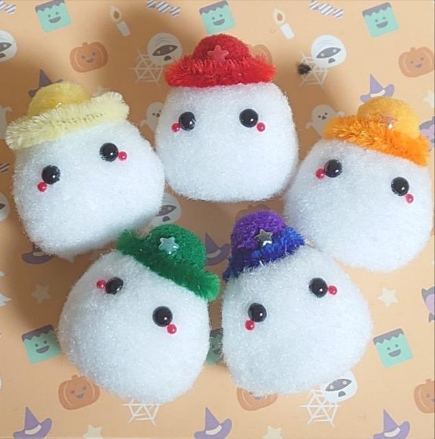 ハンドメイド♪ポンポンフェイスブローチ★ハロウィンver★おばけD < ペット/手芸/園芸  ハンドメイド♪ポンポンフェイスブローチ★ハロウィンver★おばけD < ペット/手芸/園芸の
