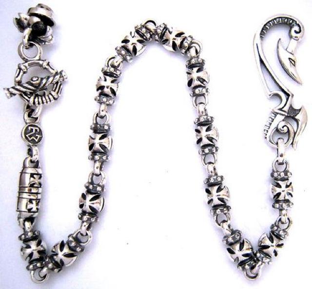 シルバー925 サンダーフック&クロスウォレットチェーン < 男性アクセサリー/時計  シルバー925 サンダーフック&クロスウォレットチェーン < 男性アクセサリー/時計の