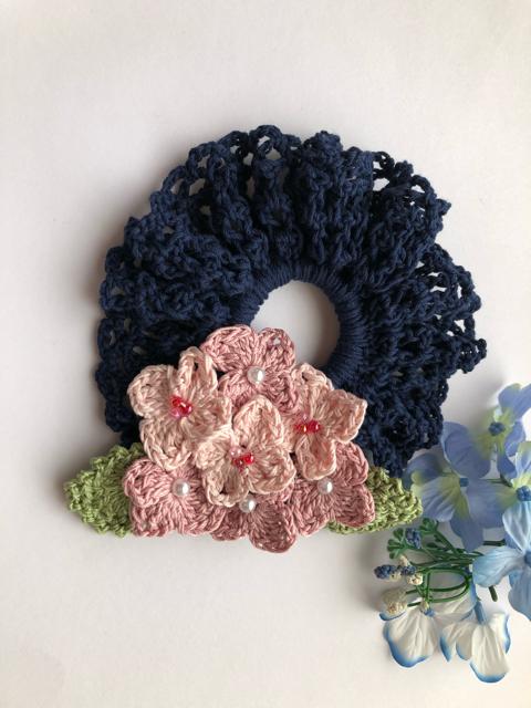 ハンドメイド  シュシュ ピンクの紫陽花♪ ガーリー ビーズ < 女性ファッション  ハンドメイド  シュシュ ピンクの紫陽花♪ ガーリー ビーズ  < 女性ファッションの