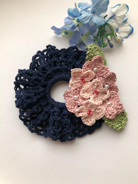 ハンドメイド  シュシュ ピンクの紫陽花♪ ガーリー ビーズ < 女性ファッション  ハンドメイド  シュシュ ピンクの紫陽花♪ ガーリー ビーズ < 女性ファッションの