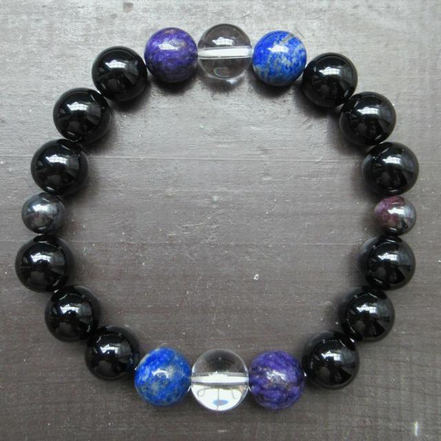 ラピスラズリxチャロアイトxスギライトxオニキス 天然石 < 女性アクセサリー/時計 ラピスラズリxチャロアイトxスギライトxオニキス 天然石 < 女性アクセサリー/時計の