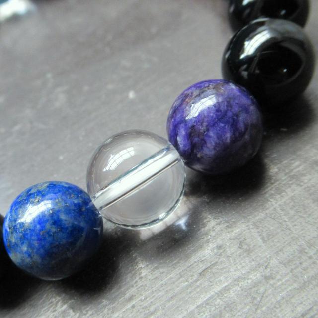 ラピスラズリxチャロアイトxスギライトxオニキス 天然石 < 女性アクセサリー/時計 ラピスラズリxチャロアイトxスギライトxオニキス 天然石 < 女性アクセサリー/時計の