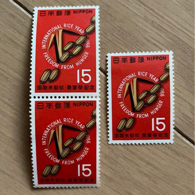 1966 国際米穀年・農業祭記念 切手3枚セット < ホビー  1966 国際米穀年・農業祭記念 切手3枚セット  < ホビーの