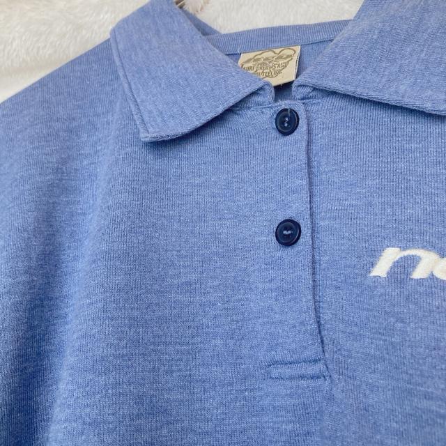 nev 半袖 Yシャツ ポロシャツ トップス バッグプリント くすみブルー M N2m < 女性ファッション  nev 半袖 Yシャツ ポロシャツ トップス バッグプリント くすみブルー M N2m < 女性ファッションの