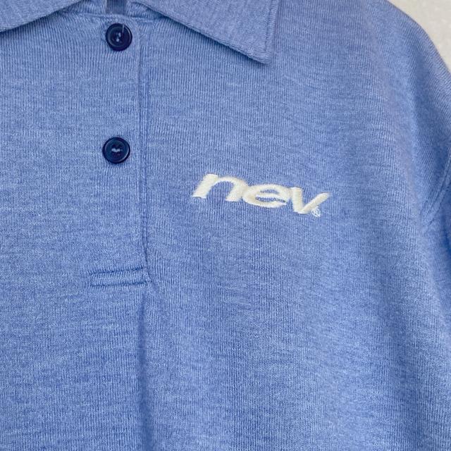 nev 半袖 Yシャツ ポロシャツ トップス バッグプリント くすみブルー M N2m < 女性ファッション  nev 半袖 Yシャツ ポロシャツ トップス バッグプリント くすみブルー M N2m < 女性ファッションの