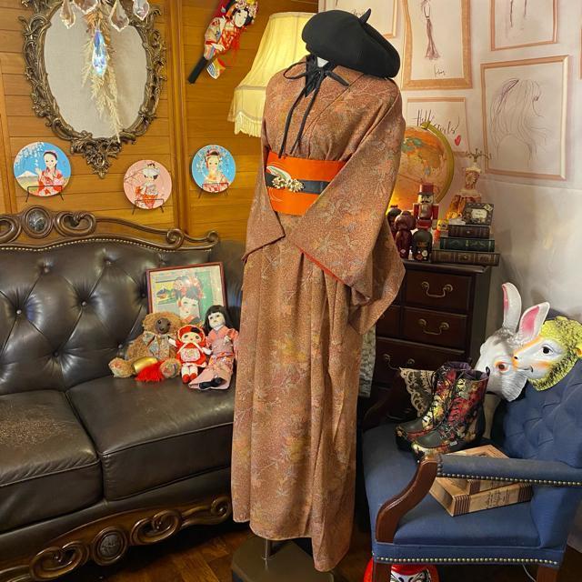 和洋折衷 着物 ワンピース ドレス 和ロリ スーパーロング丈 2部式 作り帯 リメイク 洗える 化繊ハンドメイド 古着 MKW-8 < 女性ファッション  和洋折衷 着物 ワンピース ドレス 和ロリ スーパーロング丈 2部式 作り帯 リメイク 洗える 化繊ハンドメイド 古着 MKW-8 < 女性ファッションの