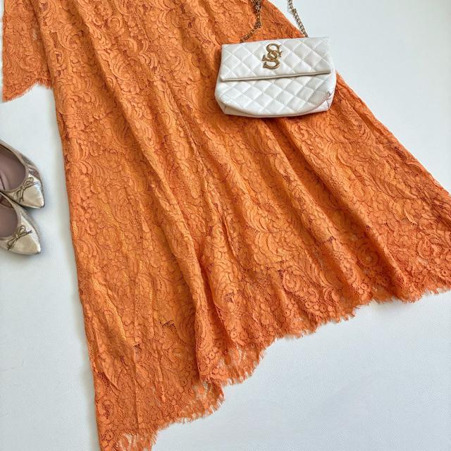 ◆美品◆マリリンムーン◆総レースロングワンピース◆ドレス◆オケージョン◆オレンジ < 女性ファッション  ◆美品◆マリリンムーン◆総レースロングワンピース◆ドレス◆オケージョン◆オレンジ < 女性ファッションの