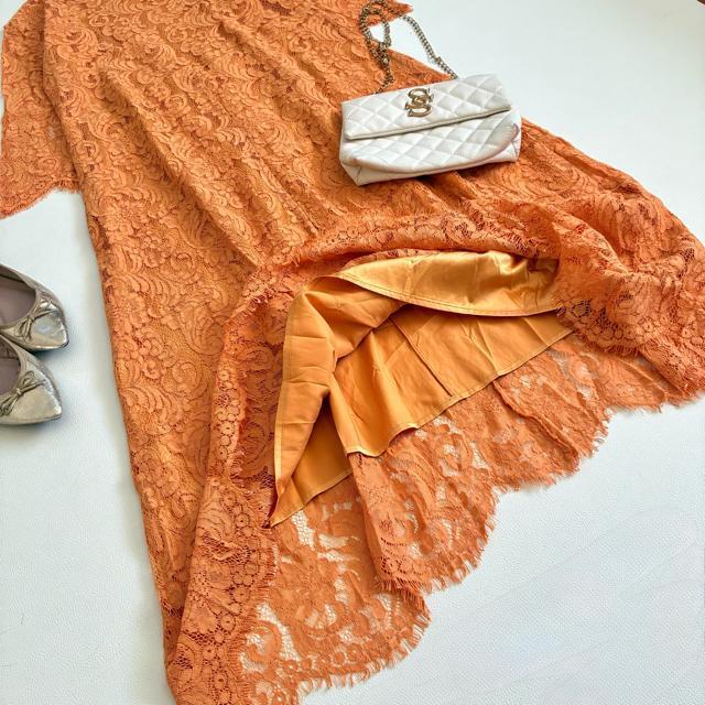 ◆美品◆マリリンムーン◆総レースロングワンピース◆ドレス◆オケージョン◆オレンジ < 女性ファッション  ◆美品◆マリリンムーン◆総レースロングワンピース◆ドレス◆オケージョン◆オレンジ < 女性ファッションの