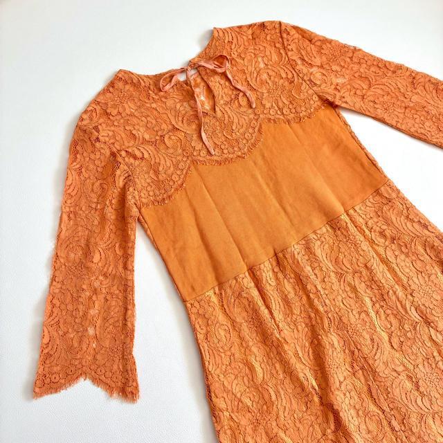 ◆美品◆マリリンムーン◆総レースロングワンピース◆ドレス◆オケージョン◆オレンジ < 女性ファッション  ◆美品◆マリリンムーン◆総レースロングワンピース◆ドレス◆オケージョン◆オレンジ < 女性ファッションの