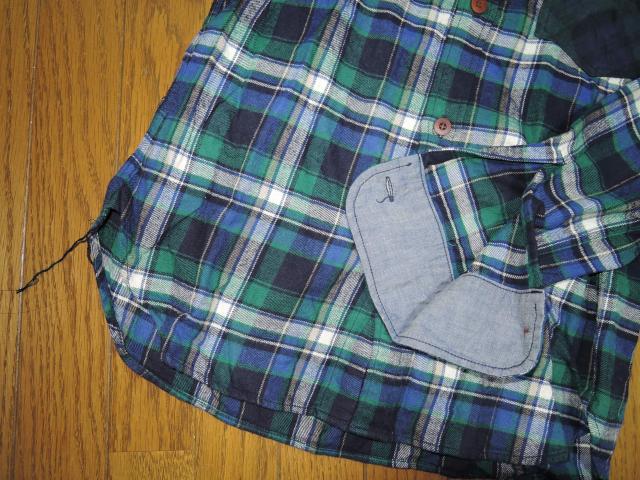 COMME des GARCONS HOMME コムデギャルソン チェックシャツ XS 緑系 長袖 ポケ切替え < ブランド  COMME des GARCONS HOMME コムデギャルソン チェックシャツ XS 緑系 長袖 ポケ切替え < ブランドの
