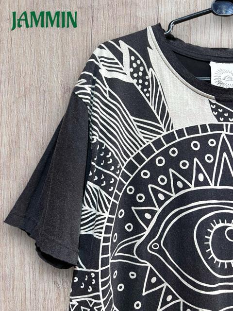 フェザーアイTシャツ 目 羽根 アジアン ヒッピー エスニック 個性派 サイケ < 男性ファッション フェザーアイTシャツ 目 羽根 アジアン ヒッピー エスニック 個性派 サイケ < 男性ファッションの