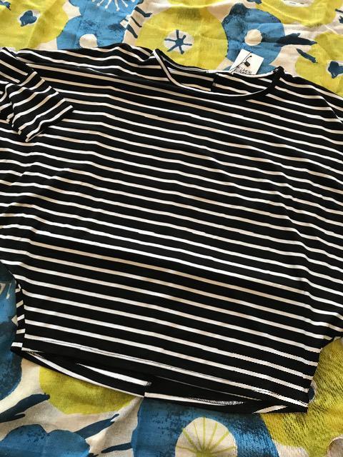 新品薄手ドルマンリブカットソー7分ボーダー柄F < 女性ファッション  新品薄手ドルマンリブカットソー7分ボーダー柄F < 女性ファッションの