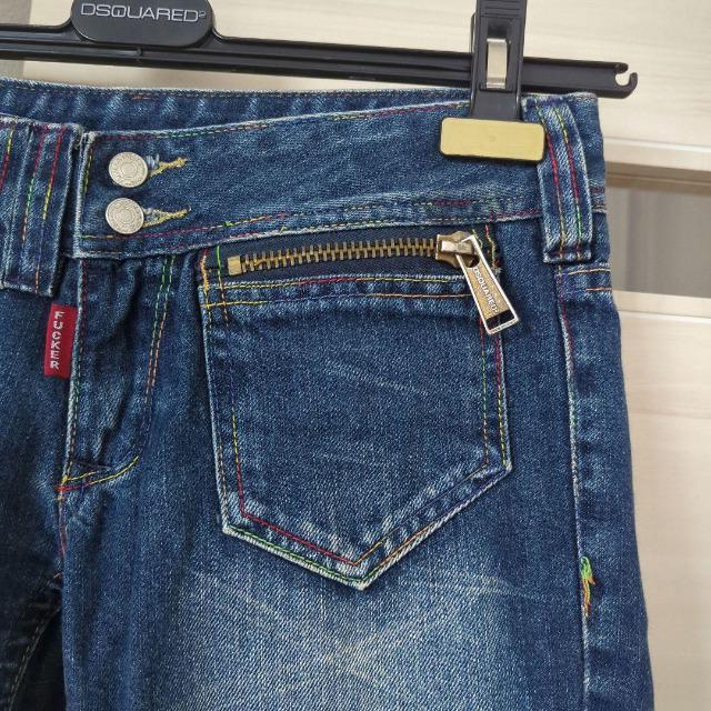 セレクトショップ購入/DSQUARED2/ディースクエアード/D2/カプリデニム/ジーンズ/パンツ/レインボーカラーステッチデニム < ブランド  セレクトショップ購入/DSQUARED2/ディースクエアード/D2/カプリデニム/ジーンズ/パンツ/レインボーカラーステッチデニム < ブランドの