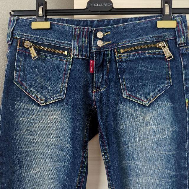 セレクトショップ購入/DSQUARED2/ディースクエアード/D2/カプリデニム/ジーンズ/パンツ/レインボーカラーステッチデニム < ブランド  セレクトショップ購入/DSQUARED2/ディースクエアード/D2/カプリデニム/ジーンズ/パンツ/レインボーカラーステッチデニム < ブランドの