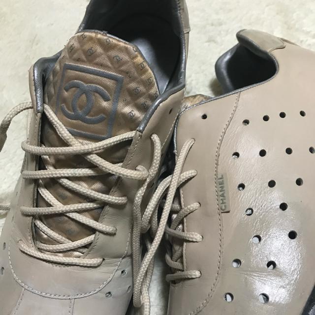 激レア 正規品 ヴィンテージ シャネル レザースニーカー ピンクベージュ 37 < ブランド  激レア 正規品 ヴィンテージ シャネル レザースニーカー ピンクベージュ 37 < ブランドの