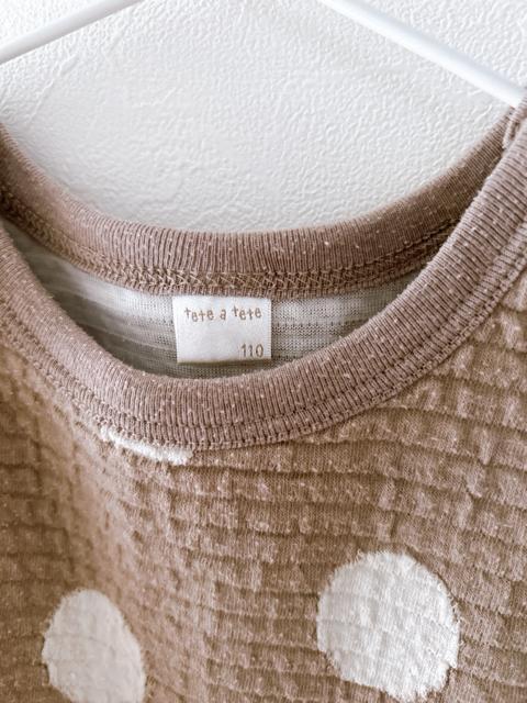 【tete a tete 】ドット柄キルトトレーナー 110cm < キッズ/ベビー 【tete a tete 】ドット柄キルトトレーナー 110cm < キッズ/ベビーの