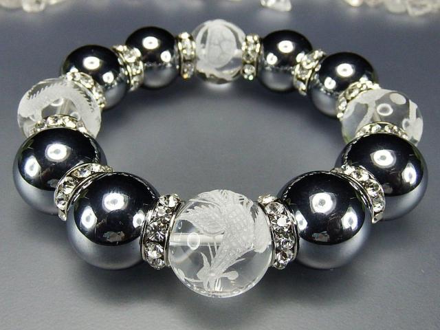 テラヘルツ水晶四神手彫り18mm超大天然石数珠ブレスレット < 男性アクセサリー/時計  テラヘルツ水晶四神手彫り18mm超大天然石数珠ブレスレット < 男性アクセサリー/時計の