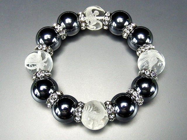 テラヘルツ水晶四神手彫り18mm超大天然石数珠ブレスレット < 男性アクセサリー/時計  テラヘルツ水晶四神手彫り18mm超大天然石数珠ブレスレット < 男性アクセサリー/時計の