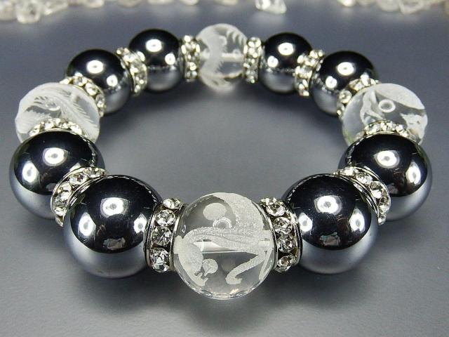 テラヘルツ水晶四神手彫り18mm超大天然石数珠ブレスレット < 男性アクセサリー/時計  テラヘルツ水晶四神手彫り18mm超大天然石数珠ブレスレット < 男性アクセサリー/時計の