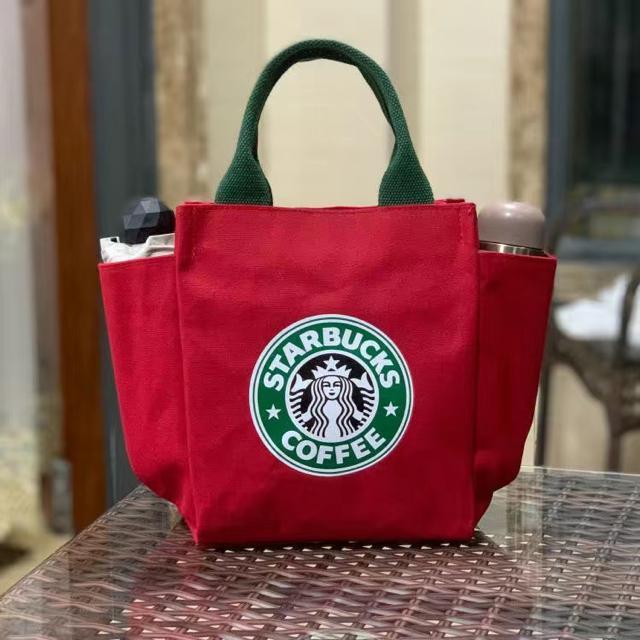 【スターバックス海外限定】スタバ トートバック ハンドバッグ小物入れ 赤 < 女性ファッション  【スターバックス海外限定】スタバ トートバック ハンドバッグ小物入れ 赤  < 女性ファッションの