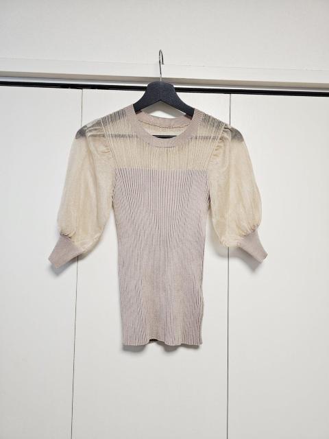 LAGUNAMOON シアー切り替えニットプルオーバー ベージュ F < ブランド LAGUNAMOON シアー切り替えニットプルオーバー ベージュ F < ブランドの