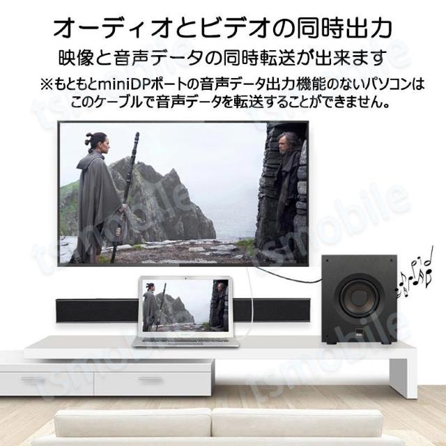 MiniDP to HDMI ϊ A_v^[ 15c F 4K掿 ϊP[u Mini DisplayPort IX  PC{/Ӌ@ 