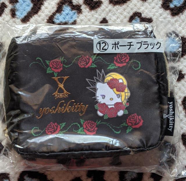 ヨシキティ yoshikitty ヨシキティくじ ポーチ(ブラック) 薔薇 刺繍 < おもちゃ  ヨシキティ yoshikitty ヨシキティくじ ポーチ(ブラック) 薔薇 刺繍  < おもちゃの