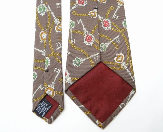 CHANEL シャネル メンズ ネクタイ チェーン キー 鍵柄 シルク100% ブラウン系マルチカラー<USED>【送料無料】 < ブランド CHANEL シャネル メンズ ネクタイ チェーン キー 鍵柄 シルク100% ブラウン系マルチカラー<USED>【送料無料】 < ブランドの