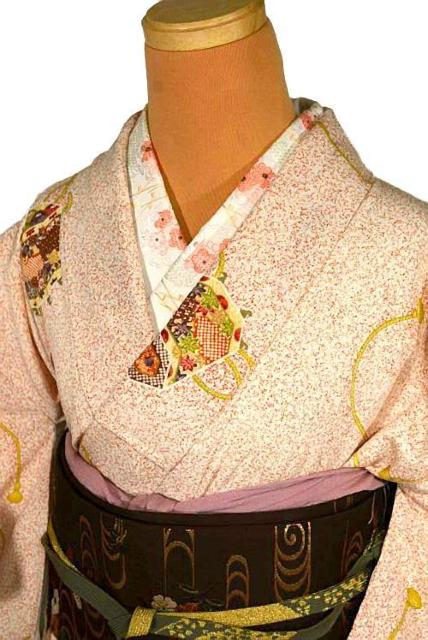 小紋 中古 着物 送料無料 身丈159.5cm 裄丈64.5cm 最高級 新品同様 縮緬 ろうけつ染め 貝桶花文 正絹 T3585 < 女性ファッション  小紋 中古 着物 送料無料 身丈159.5cm 裄丈64.5cm 最高級 新品同様 縮緬 ろうけつ染め 貝桶花文 正絹 T3585 < 女性ファッションの