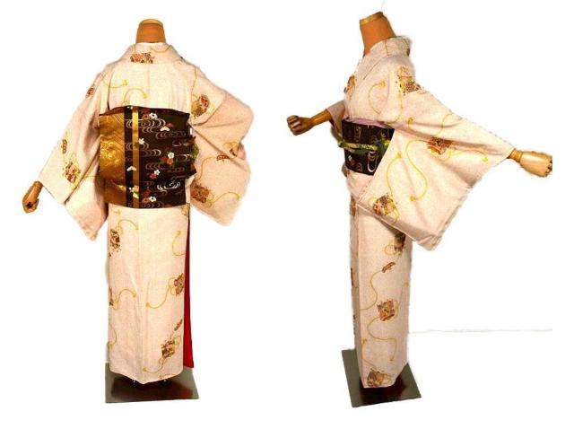 小紋 中古 着物 送料無料 身丈159.5cm 裄丈64.5cm 最高級 新品同様 縮緬 ろうけつ染め 貝桶花文 正絹 T3585 < 女性ファッション  小紋 中古 着物 送料無料 身丈159.5cm 裄丈64.5cm 最高級 新品同様 縮緬 ろうけつ染め 貝桶花文 正絹 T3585 < 女性ファッションの