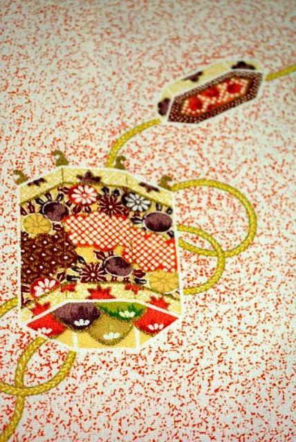 小紋 中古 着物 送料無料 身丈159.5cm 裄丈64.5cm 最高級 新品同様 縮緬 ろうけつ染め 貝桶花文 正絹 T3585 < 女性ファッション  小紋 中古 着物 送料無料 身丈159.5cm 裄丈64.5cm 最高級 新品同様 縮緬 ろうけつ染め 貝桶花文 正絹 T3585 < 女性ファッションの