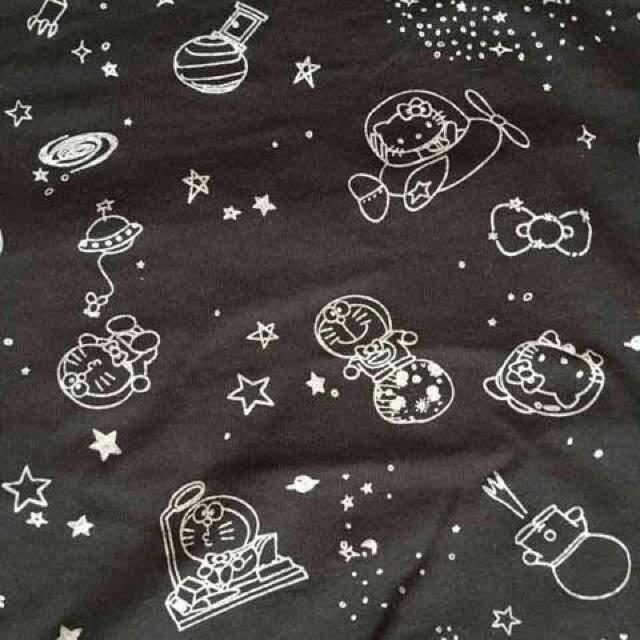ハローキティ×ドラえもん・宇宙柄ドルマン袖カットソー黒L < 女性ファッション ハローキティ×ドラえもん・宇宙柄ドルマン袖カットソー黒L < 女性ファッションの