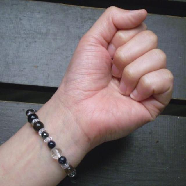 アイスオブシディアンxオニキスxブルーゴールドストーン < 女性アクセサリー/時計 アイスオブシディアンxオニキスxブルーゴールドストーン < 女性アクセサリー/時計の