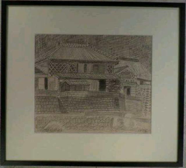 絵画 鉛筆画 高畠達四郎『海鼠壁の家』真作保証 < ホビー 絵画 鉛筆画 高畠達四郎『海鼠壁の家』真作保証 < ホビーの