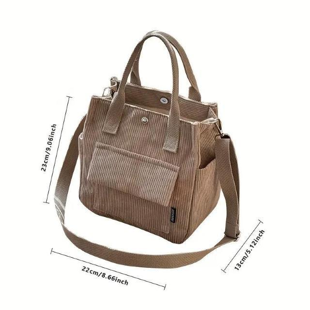爆ヤス価格1390円★コーデュロイショルダートートバッグ 多ポケット付き - ソリッドカラー ハンドバッグ マグネットクローズ < 女性ファッション  爆ヤス価格1390円★コーデュロイショルダートートバッグ 多ポケット付き - ソリッドカラー ハンドバッグ マグネットクローズ < 女性ファッションの