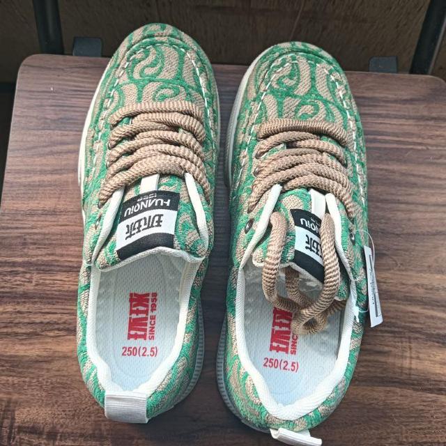 新品 25cm メンズ スニーカー シューズ グリーン 靴 男女兼用 カジュアル < 女性ファッション  新品 25cm メンズ スニーカー シューズ グリーン 靴 男女兼用 カジュアル < 女性ファッションの