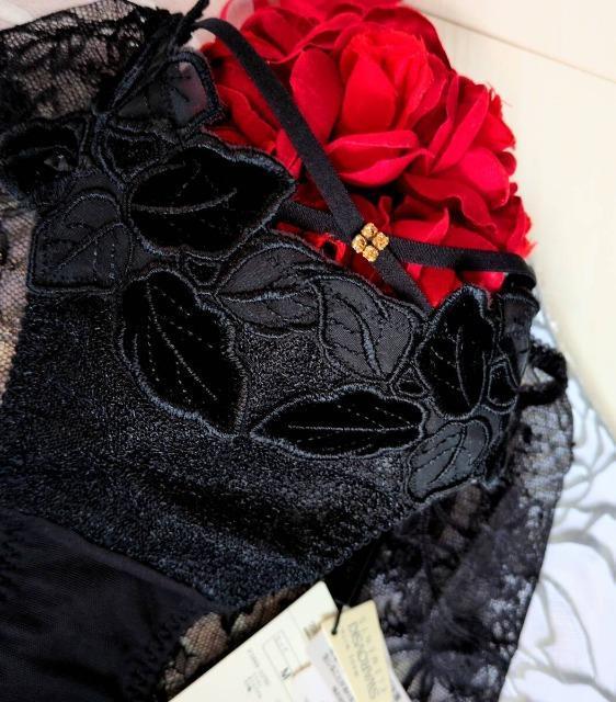 Trefle/トレフル/88G/椿/ノーマルスタンダードショーツ/黒BL/M/レース左右対称個体 < 女性ファッション  Trefle/トレフル/88G/椿/ノーマルスタンダードショーツ/黒BL/M/レース左右対称個体 < 女性ファッションの