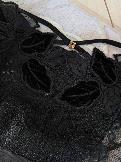 Trefle/トレフル/88G/椿/ノーマルスタンダードショーツ/黒BL/M/レース左右対称個体 < 女性ファッション  Trefle/トレフル/88G/椿/ノーマルスタンダードショーツ/黒BL/M/レース左右対称個体 < 女性ファッションの