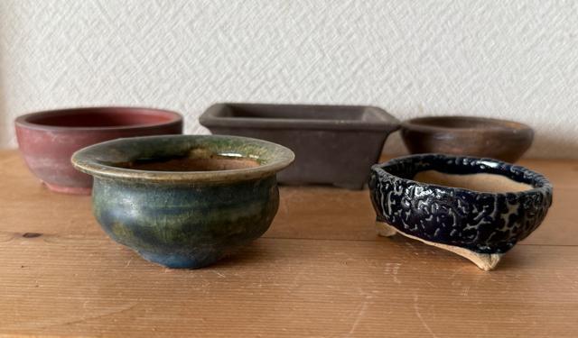 N 盆栽鉢 豆盆栽鉢 山野草鉢 多肉植物鉢 植木鉢 5鉢セット陶器製 落款印あり < ペット/手芸/園芸 N 盆栽鉢 豆盆栽鉢 山野草鉢 多肉植物鉢 植木鉢 5鉢セット陶器製 落款印あり < ペット/手芸/園芸の
