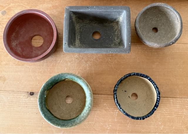 N 盆栽鉢 豆盆栽鉢 山野草鉢 多肉植物鉢 植木鉢 5鉢セット陶器製 落款印あり < ペット/手芸/園芸 N 盆栽鉢 豆盆栽鉢 山野草鉢 多肉植物鉢 植木鉢 5鉢セット陶器製 落款印あり < ペット/手芸/園芸の